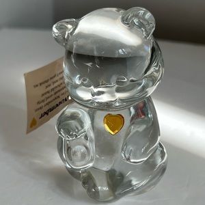 Fenton Clear Crystal Birthstone Bear - November